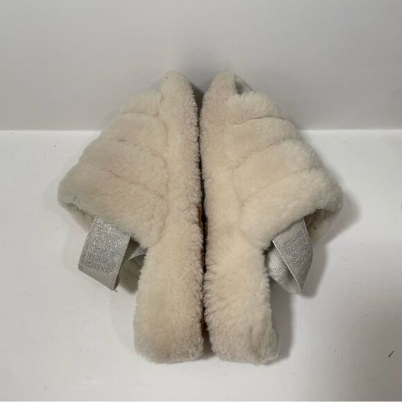 Ugg Fluff Yeah Off White Sherpa Platform Slippers - Picture 5 of 7